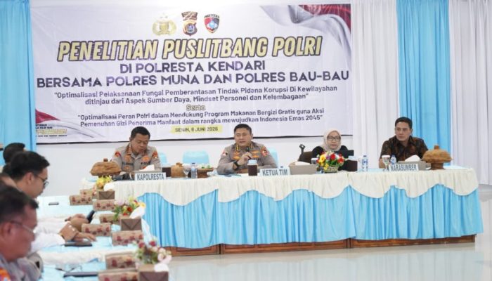 Kunjungan Tim Puslitbang Polri dalam Rangka Penelitian Fungsi Pemberantasan Korupsi dan Program Makan Bergizi Gratis di Wilayah Sultra